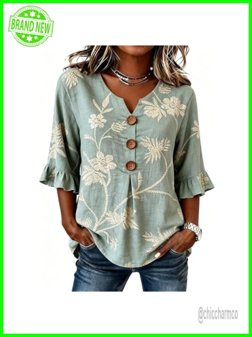 Womens Short Sleeve V Neck Blouse Loose Fit Dressy Casual Top